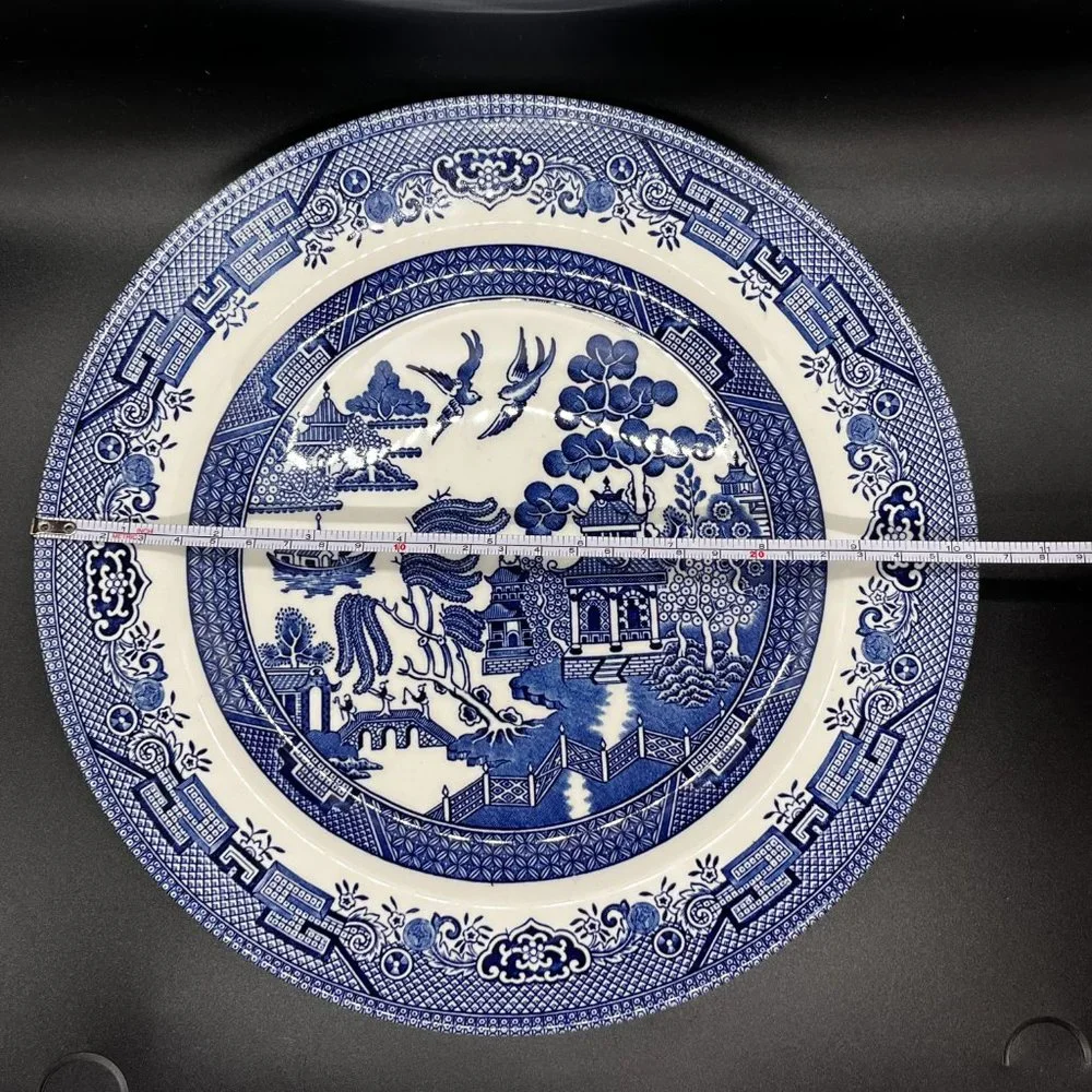 Blue Willow 3 Piece Set-Dinner Plate, Cup and Saucer by Churchill NIB